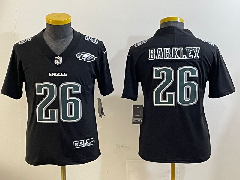 Youth Philadelphia Eagles #26 Barkley Black Fashion 2025 Nike Limited NFL Jersey style 5